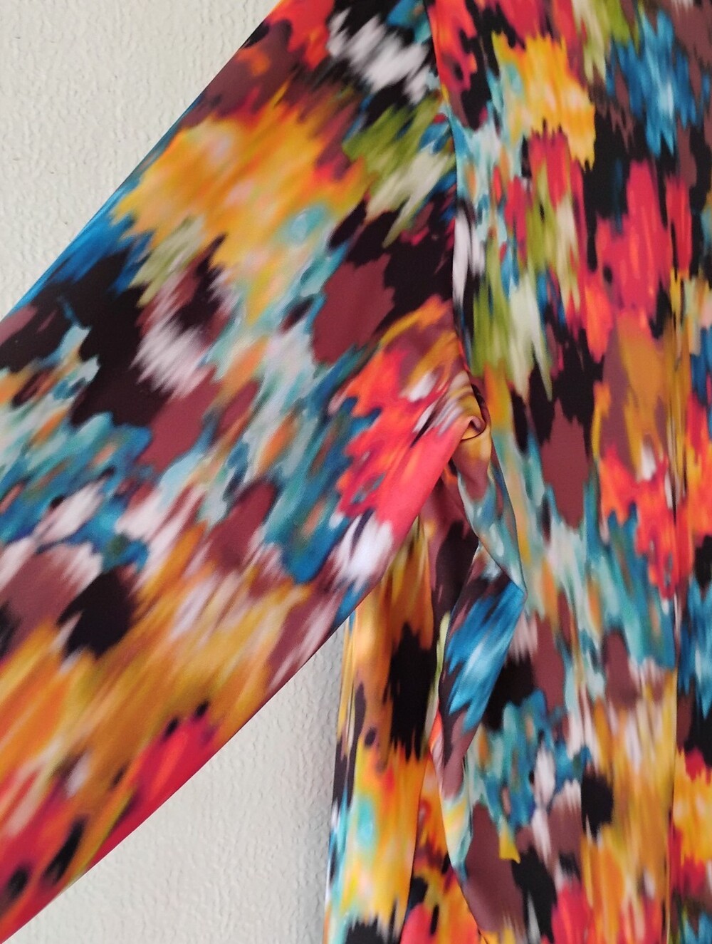 Colorful Abstract Open Front Drape Cardigan - Picture 11 of 14